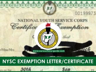 NYSC Exemption letter - nysc exemption certificate